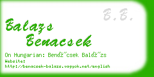 balazs benacsek business card